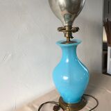 Large blue opaline lamp