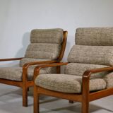 Teak Highback Lounge Chairs by L. Olsen & Søn, Set of 2, Denmark, 1960s