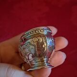 Pair of solid silver salt cellars. Louis XVI.