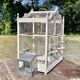 1950s wooden and metal birdcage with period accessories