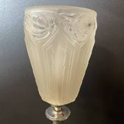 Art Deco table lamp – Silver bronze & pressed/molded glass