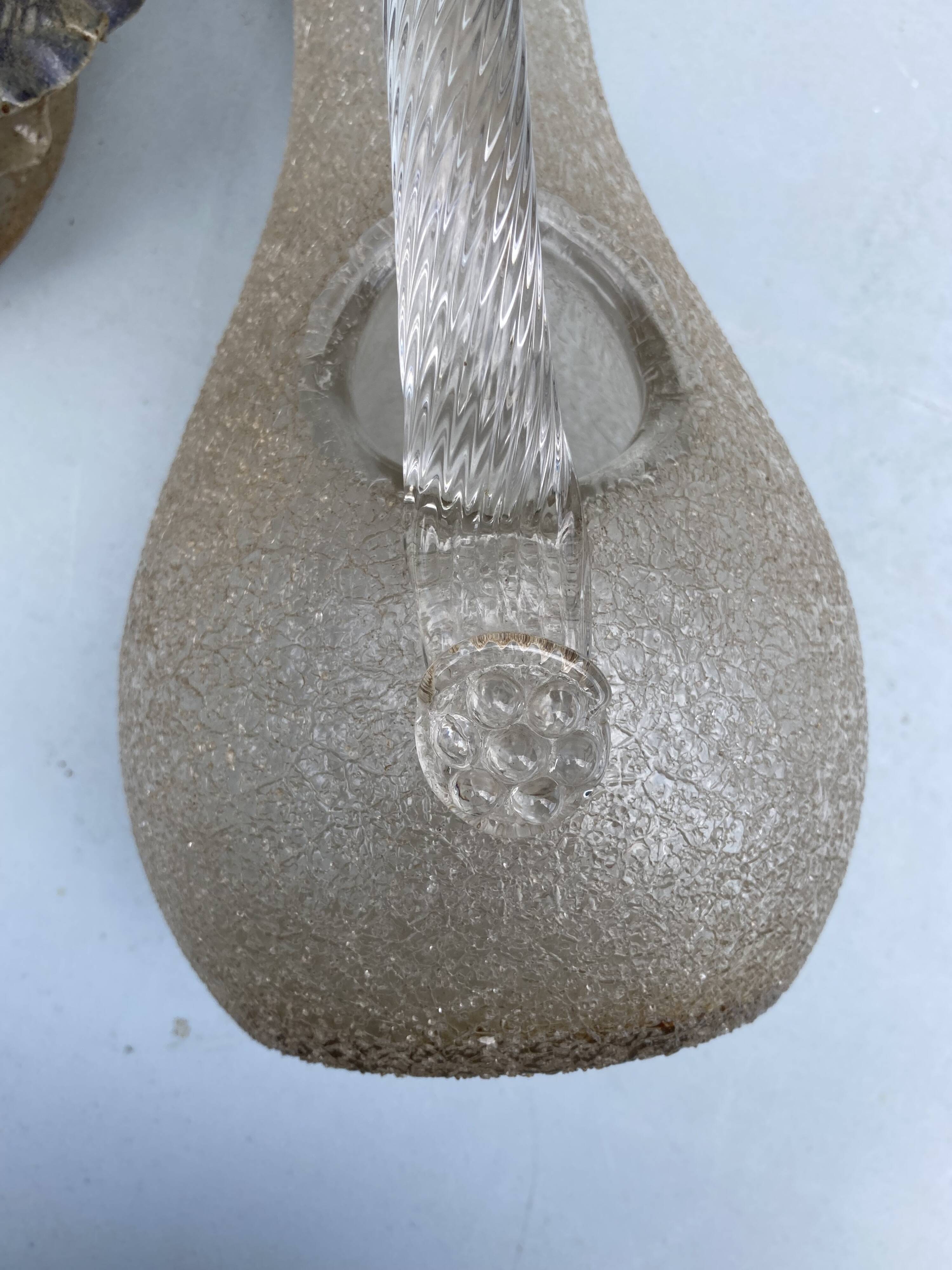 Carafe refresher pitcher baccarat or st louis frosted crystal twisted handle