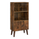 Mid-Century Modern Bookcase with Doors and Storage Cabinet, Rustic Brown