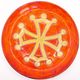 Plate in red enamelled earth at the Occitan Cross by Paul Azema, Vallauris