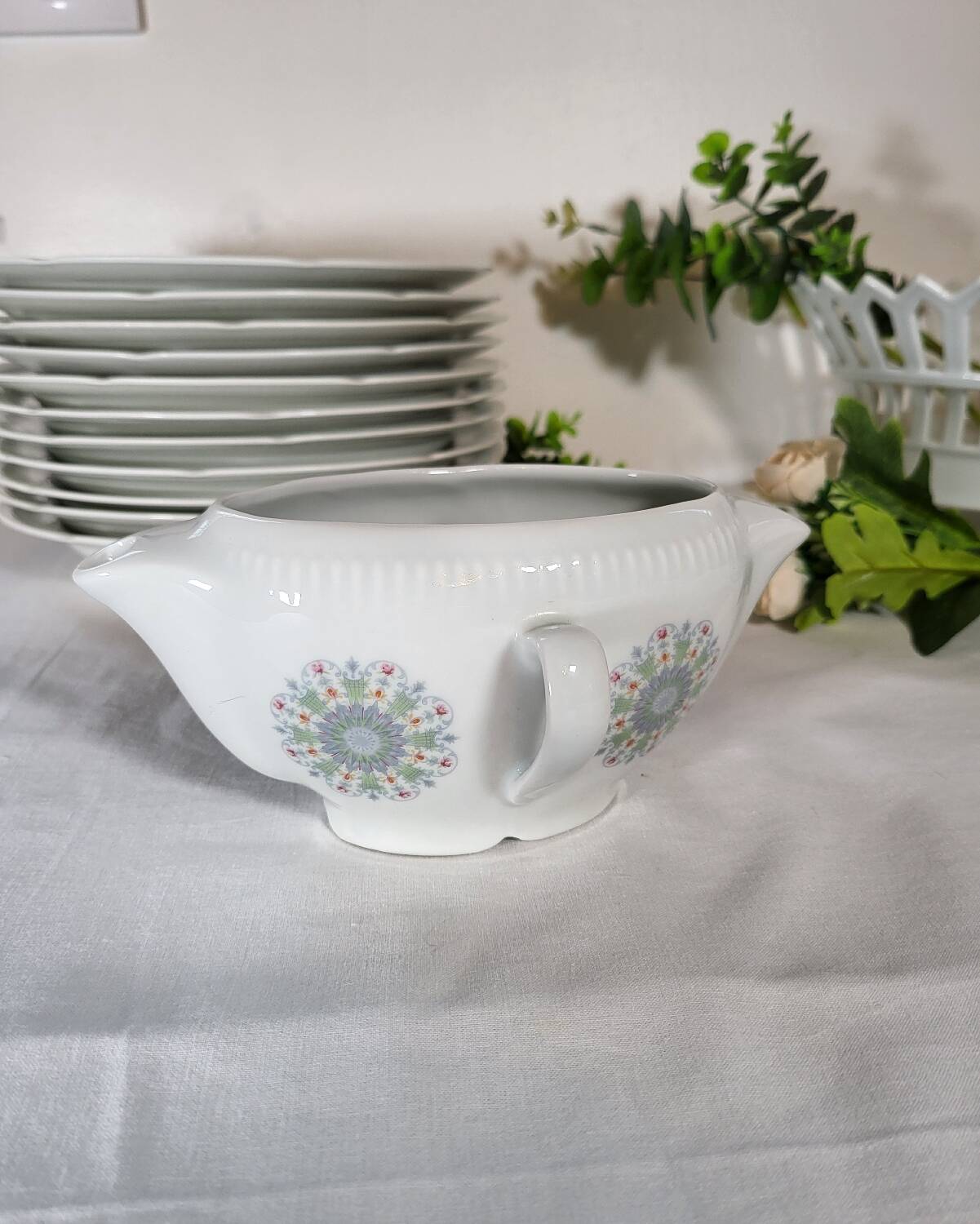 Vierzon porcelain sauce boat