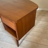 Vintage curved teak desk