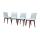 Lot de 4 chaises en simili cuir des années 1950