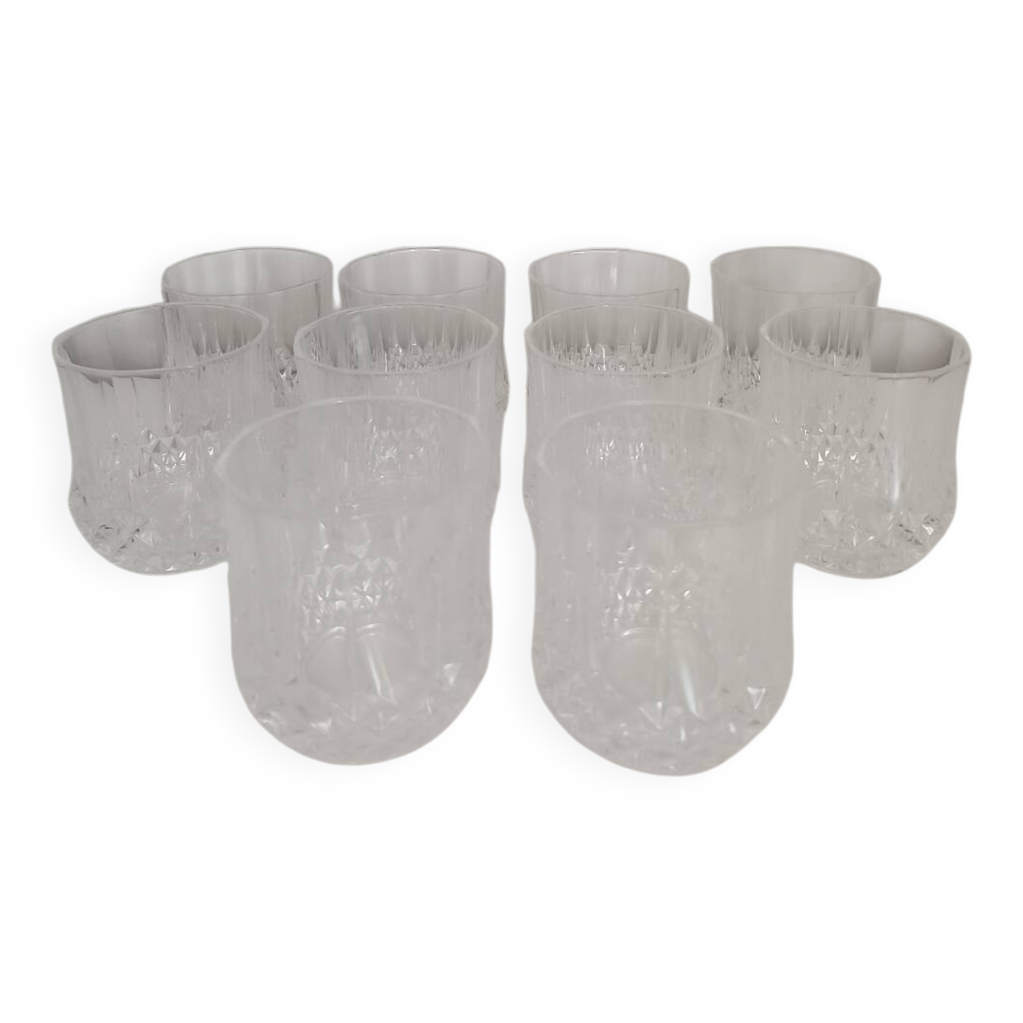 Set of 10 Cristal d'Arques whisky glasses