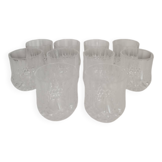 Lot de 10 verres à whisky en Cristal d'Arques