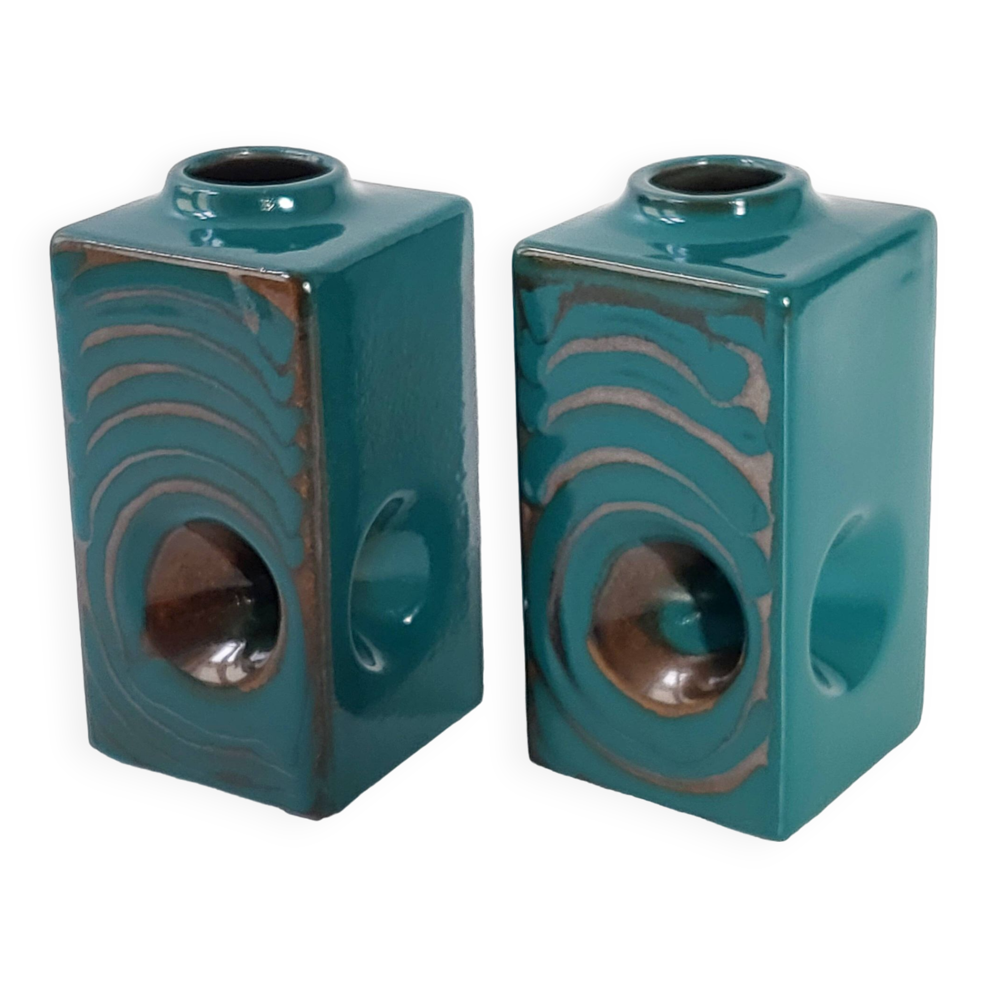 Pair of vintage Veb Haldensleben vases 1960