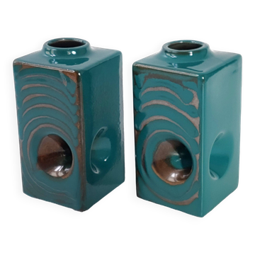 Pair of vintage Veb Haldensleben vases 1960