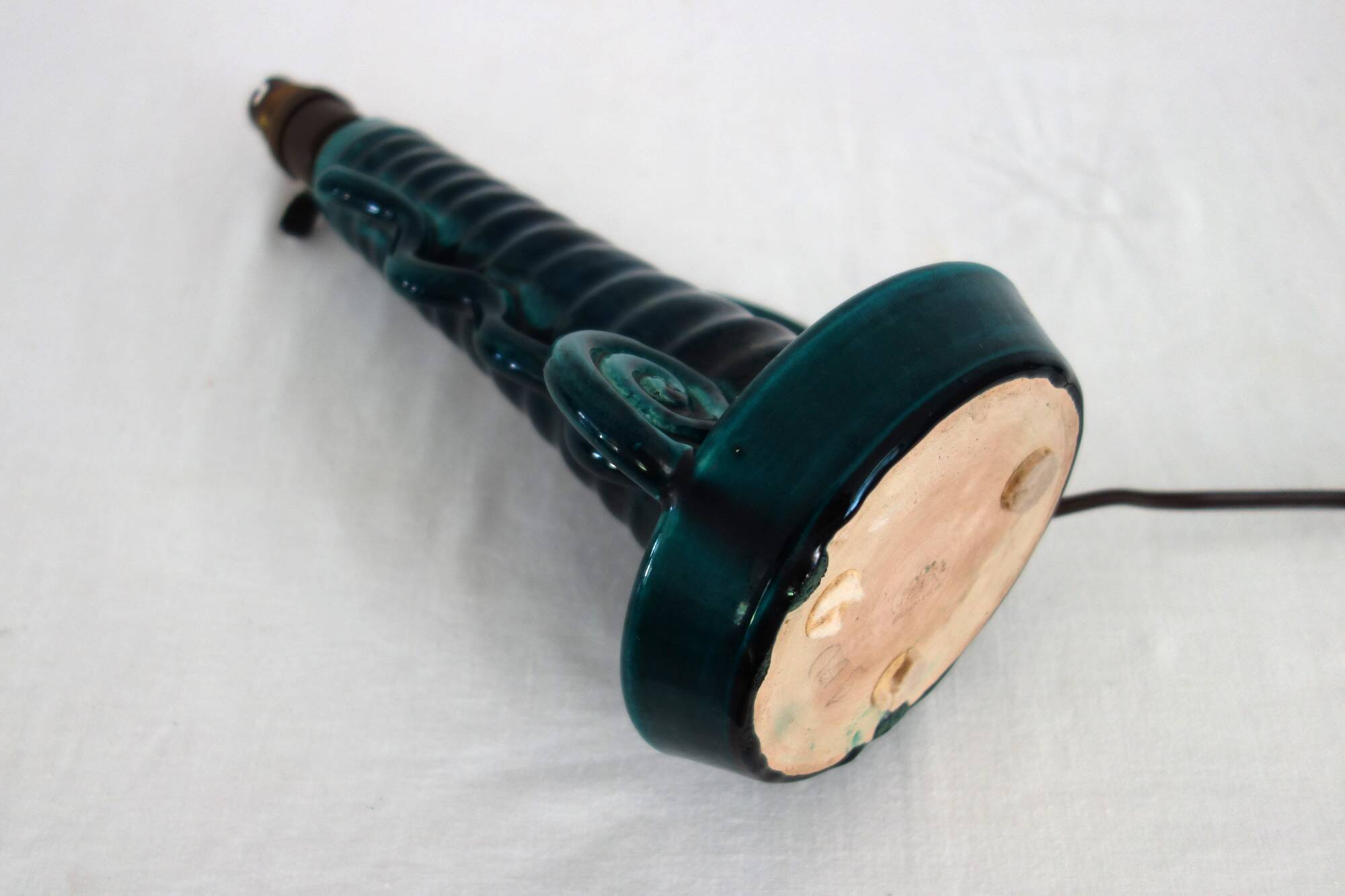 Accolay vintage green enamel candle holder lamp bases