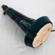 Pieds de lampe bougeoir émaillé vert Accolay vintage