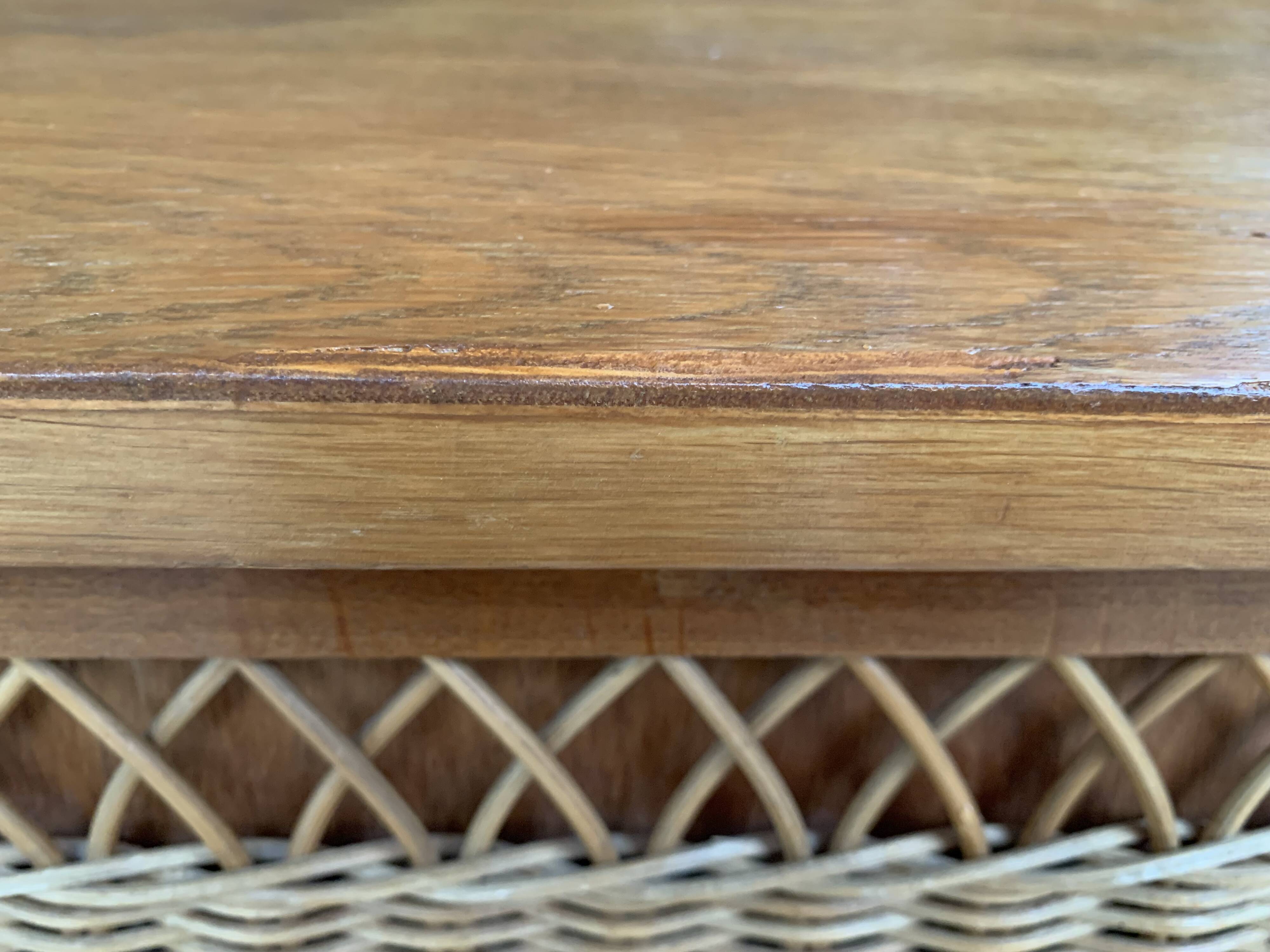Vintage rattan chiffonier with compass feet 1950