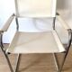 Fauteuil de bureau en simili cuir blanc et métal chromé style Matteo Grassi, Italie