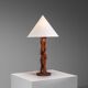 Organic form sculptural teak table lamp