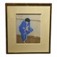 Pierre Boncompain pastel Woman in blue kimono circa 1980