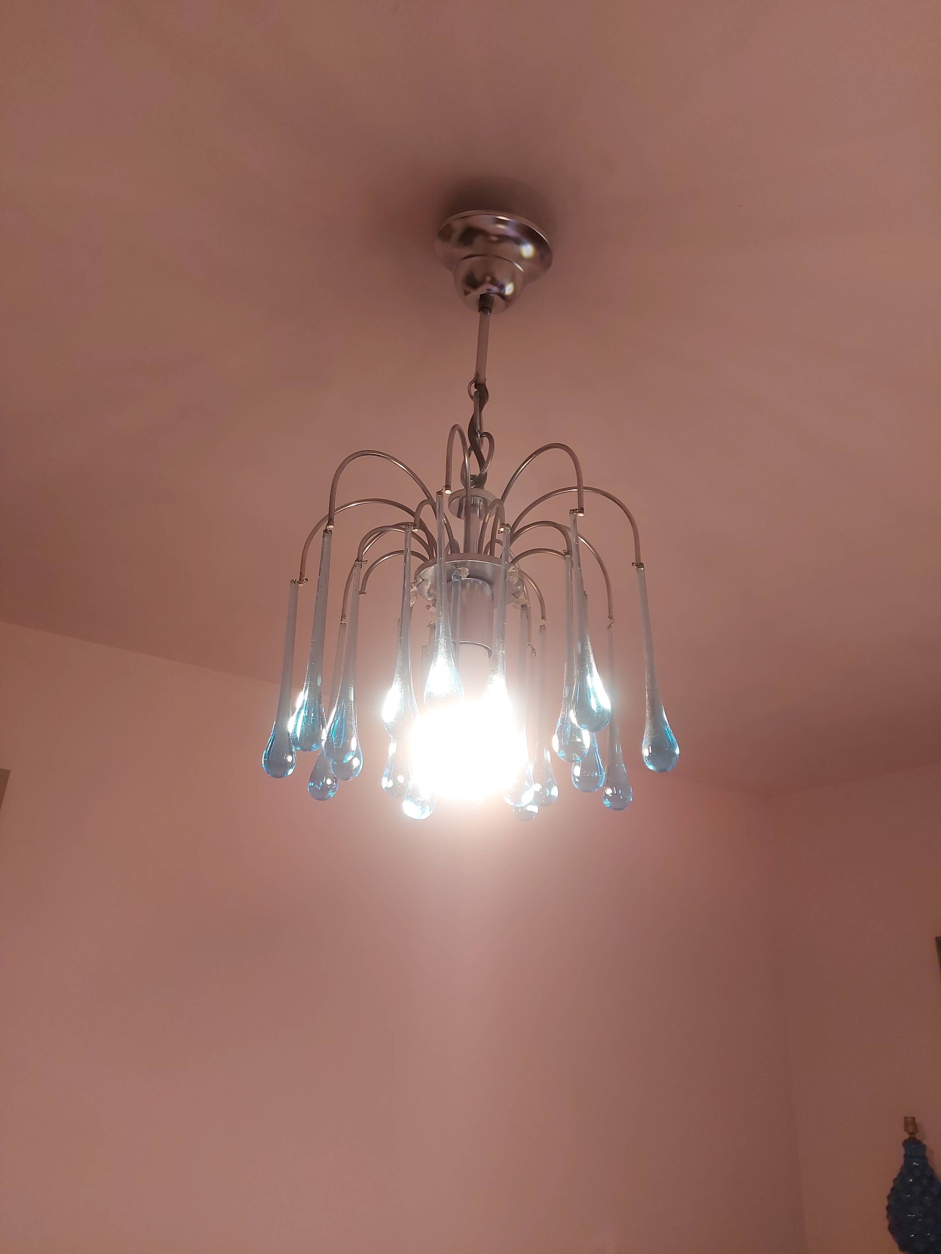 Chandelier Murano drops of water Paolo Venini