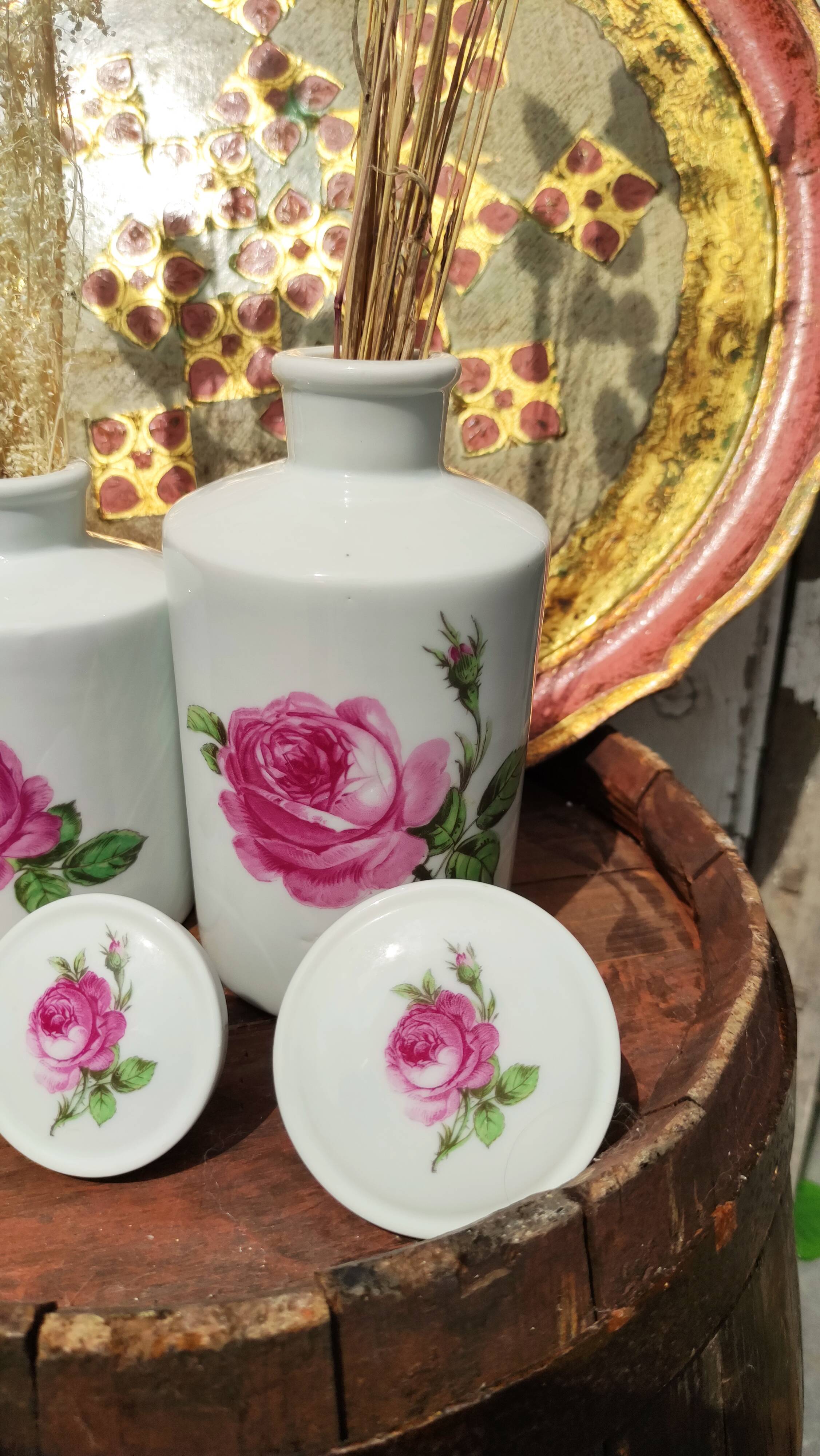 Antique white porcelain bottles