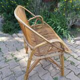 50s rattan bench