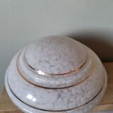 Lamp globe supension vintage ceiling lamp in white clichy glass Golden border