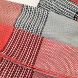 Nappe et 12 serviettes corail et gris Esprit rétro scandinave années 60