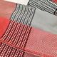 Tablecloth and 12 coral and grey napkins in a retro Scandinavian 1960s style.