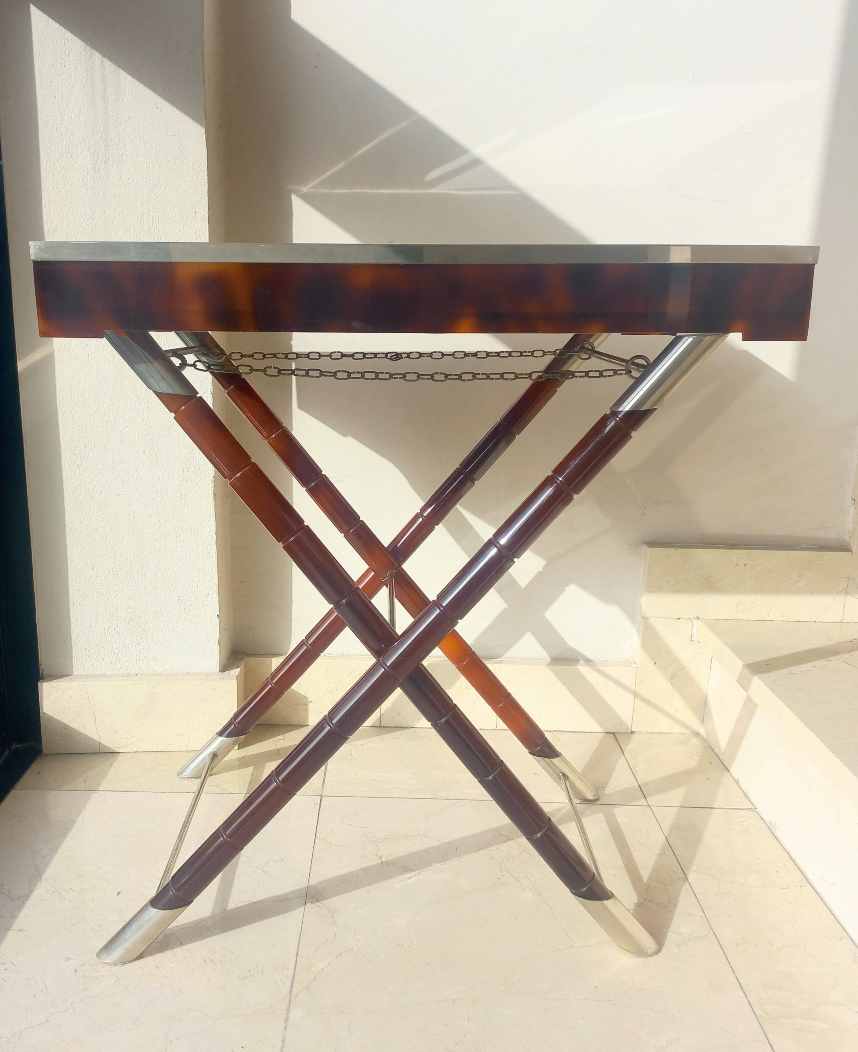 Faux tortoise shell serving tray