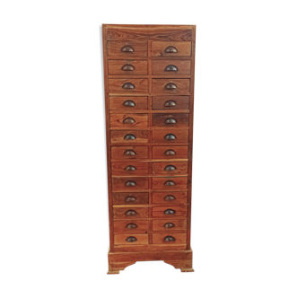 Antique solid teak 26-drawer craft cabinet