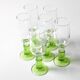 Set of 6 Limoncino Sherry Glasses / Green Sorbetto Stemware /Bormioli Rocco