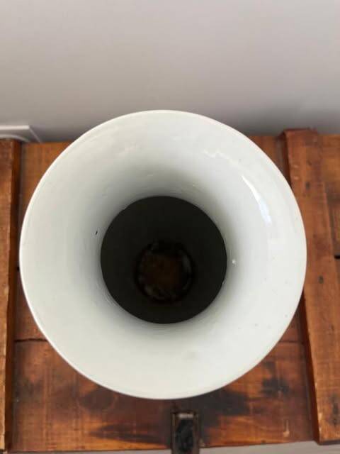 Vintage porcelain vase with hand-painted floral decoration, 36cm.