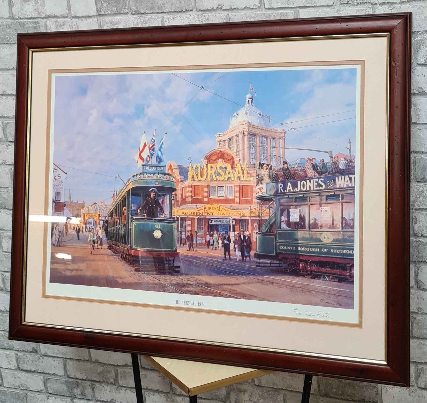 Lithograph kursaal 1920 los angeles signed 1996 in beautiful frame 64x78