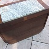 Two-door oak bedside table / 50s/60s