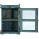 Vitrine bleu ancienne bois vieux teck piece et patine d'origine inde