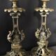 Pair of antique bronze candlesticks from the 19th century