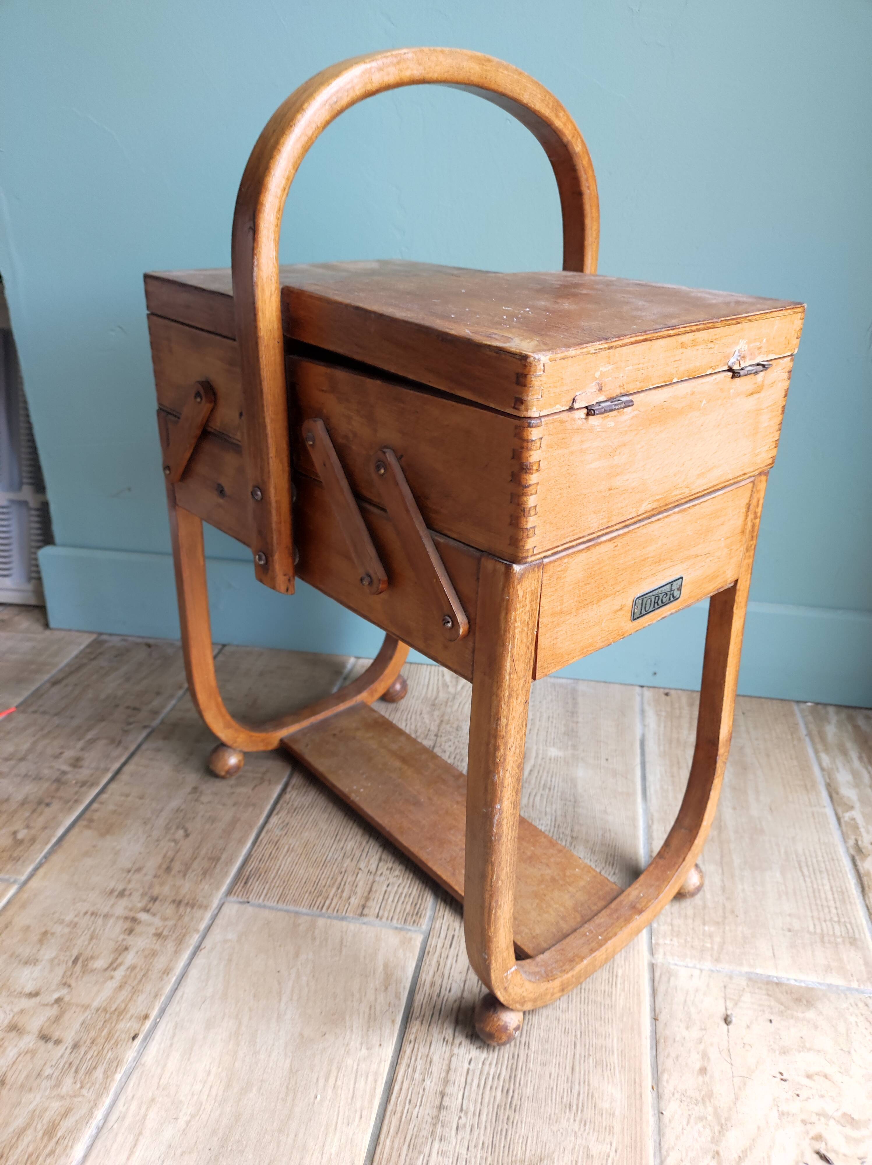 Sewing box worker wood Torck vintage art deco style