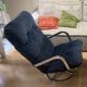Smedsta model armchair in blue velvet, vintage Ikea