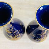 Paire de vases en porcelaine bleu cobalt