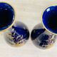 Pair of cobalt blue porcelain vases