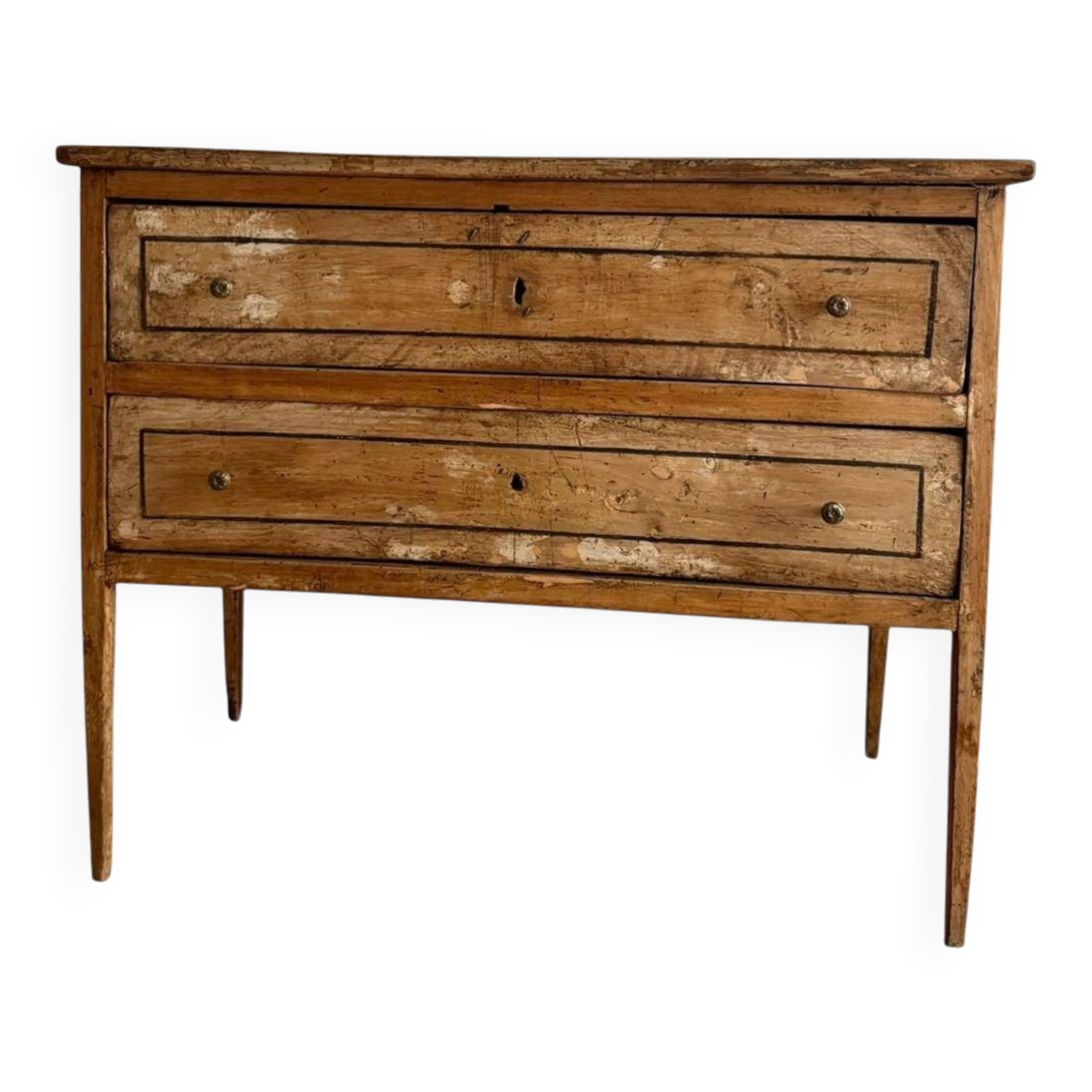 Commode polychrome et décorée de motifs d'origine italienne, XIXe siècle