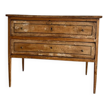 Commode polychrome et décorée de motifs d'origine italienne, XIXe siècle