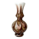 Murano glass vase, white and brown opaline with a swirl pattern from the 1970s.