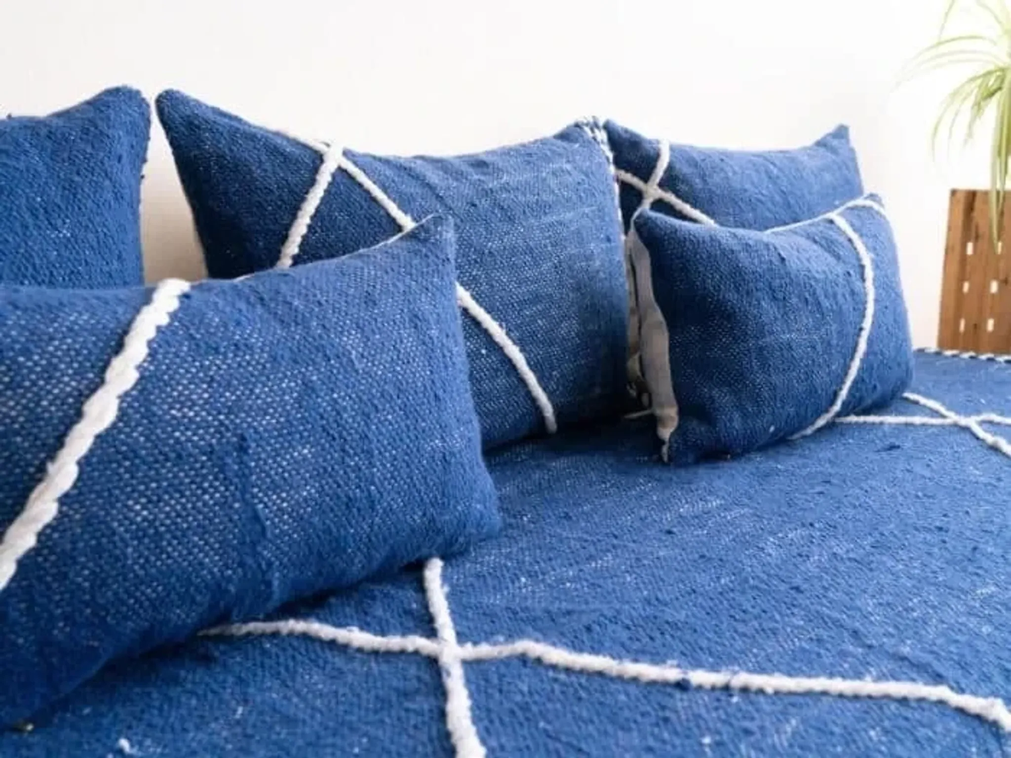 Tapis kilim marocain bleu