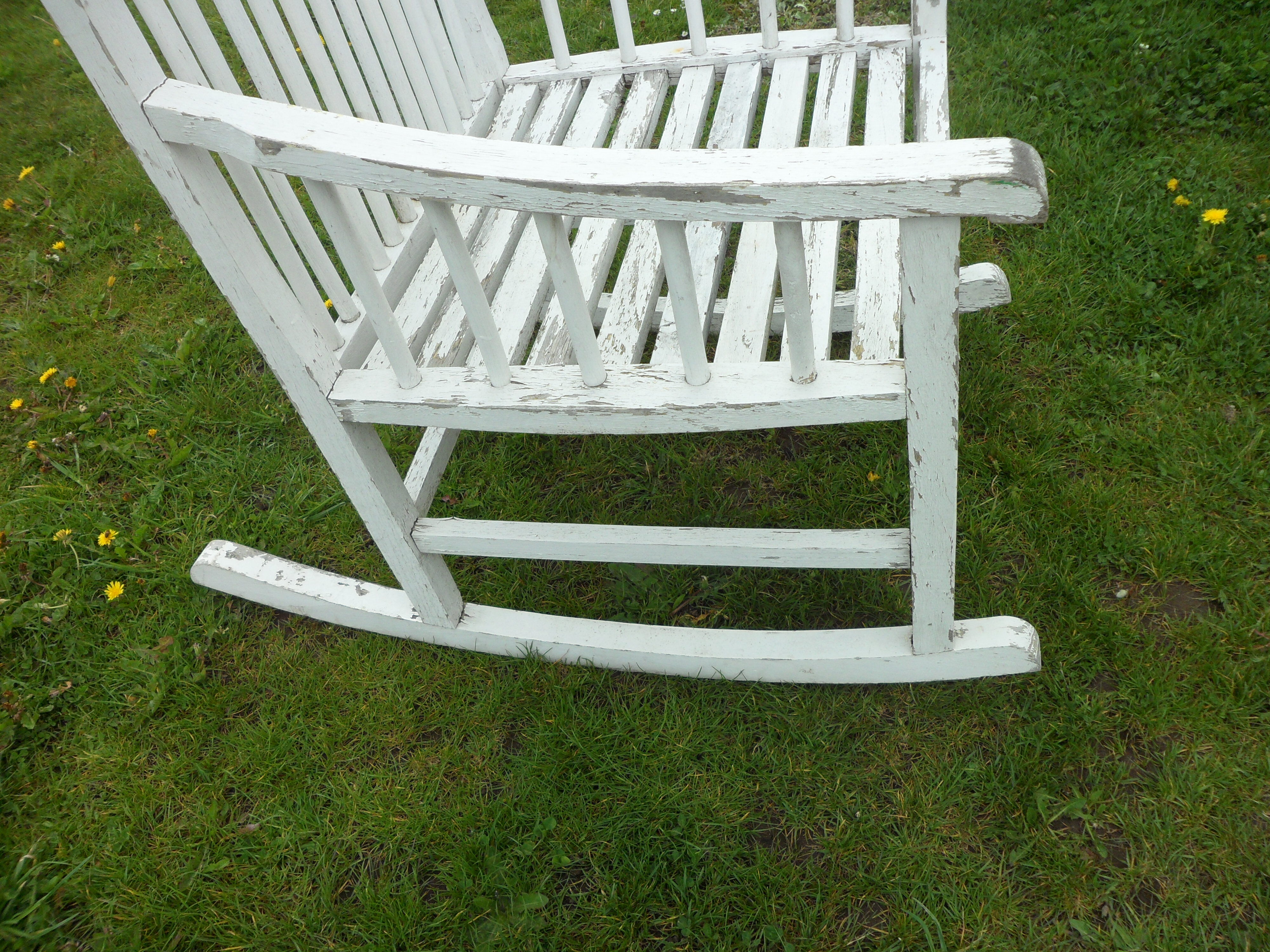 Rocking chair white wood outside or inside