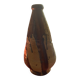 Large antique pottery bottle in glazed terracotta with drips.