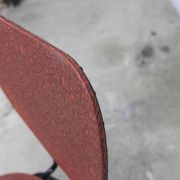 Vintage 70s chair in black lacquered metal and atypical red vinyl