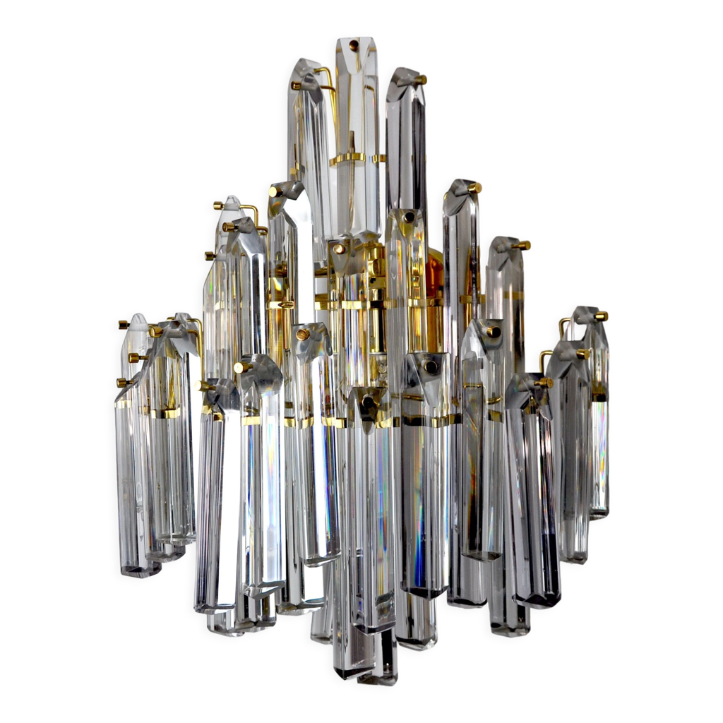 Applique Venini, 3 niveaux, verre murano, Italie, 1970 Selency