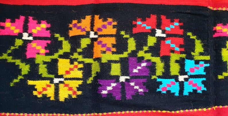 Kilim fleurs en laine faite à la main 256x150cm