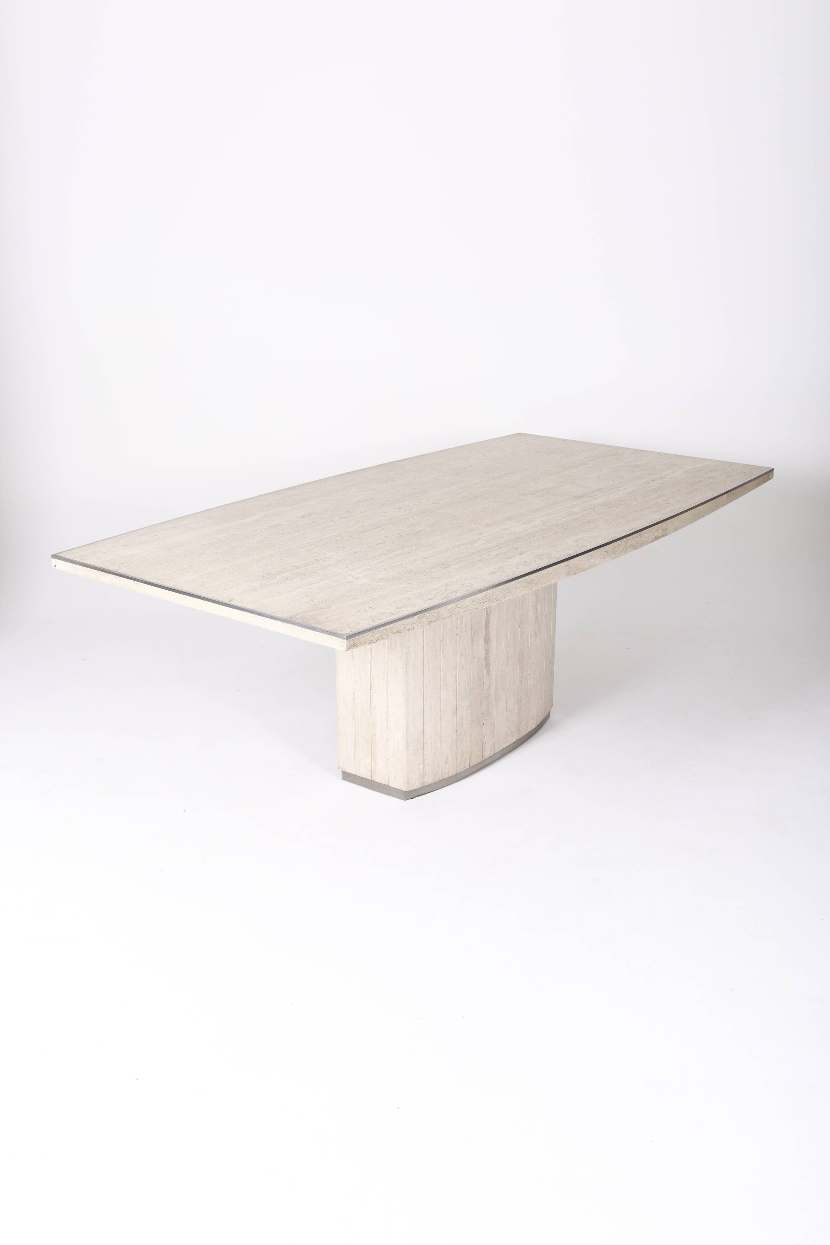 Travertine dining table, 1970s