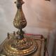 large bronze mushroom lamp with magnificent glass paste signed 7kg h51x33